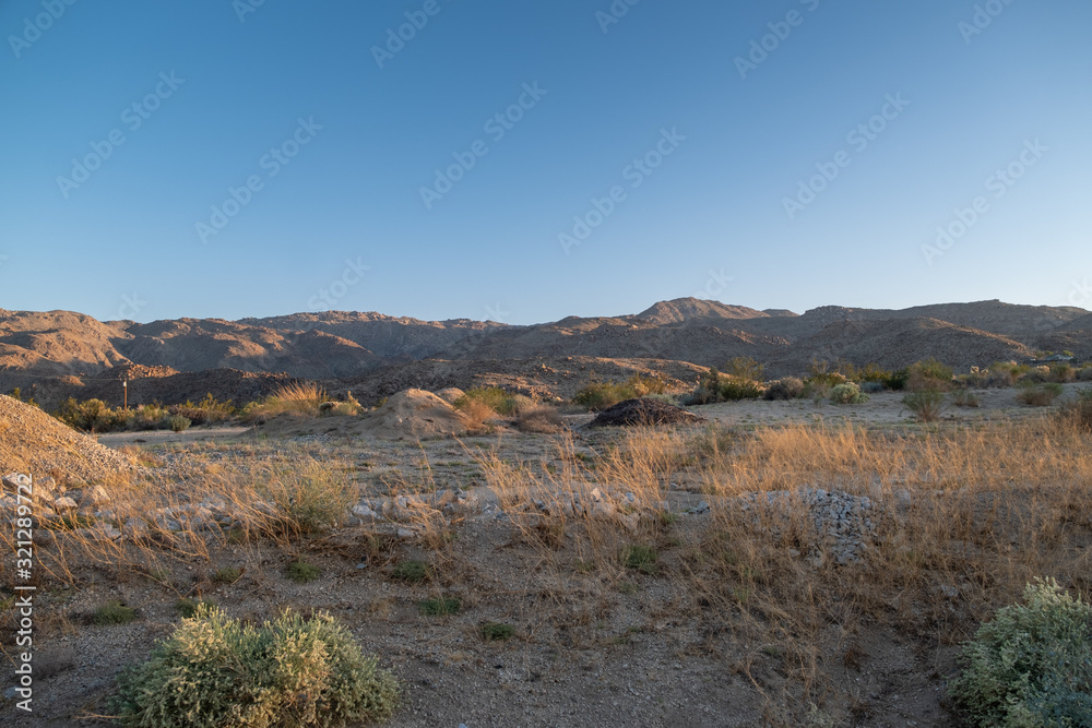 mountains at sunset in the Mojave desert, California