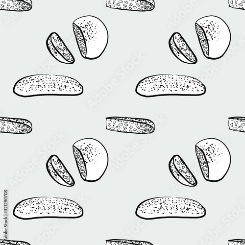 Lagana seamless pattern greyscale drawing