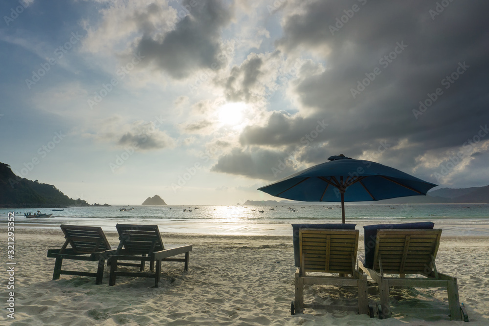 chairs and umbrella on the beach chairs and umbrella on the beach