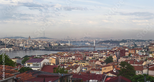 Panorama of Istanbul cityscape with view to Golden horn in high resolution