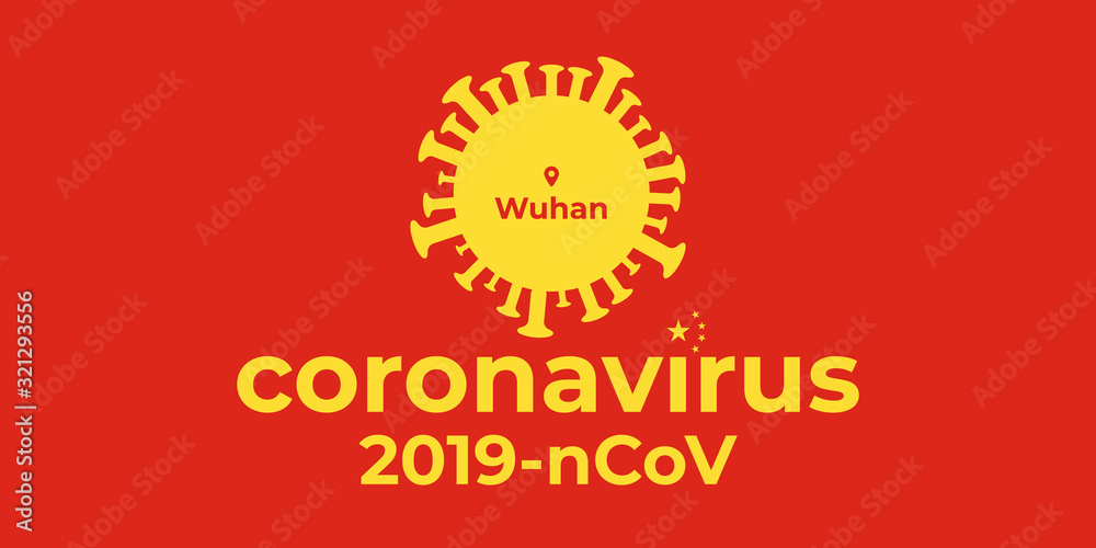 Fototapeta premium Coronavirus Wuhan China 2019-nCoV Alert Caution Background. Corona world icon. Virus illness. 