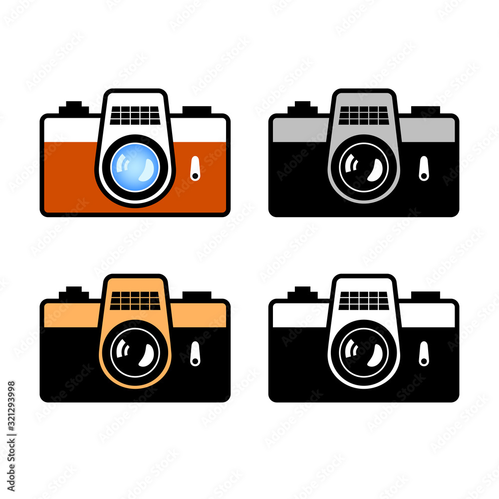 Retro camera vector icon on white background Retro camera vector icon on white background