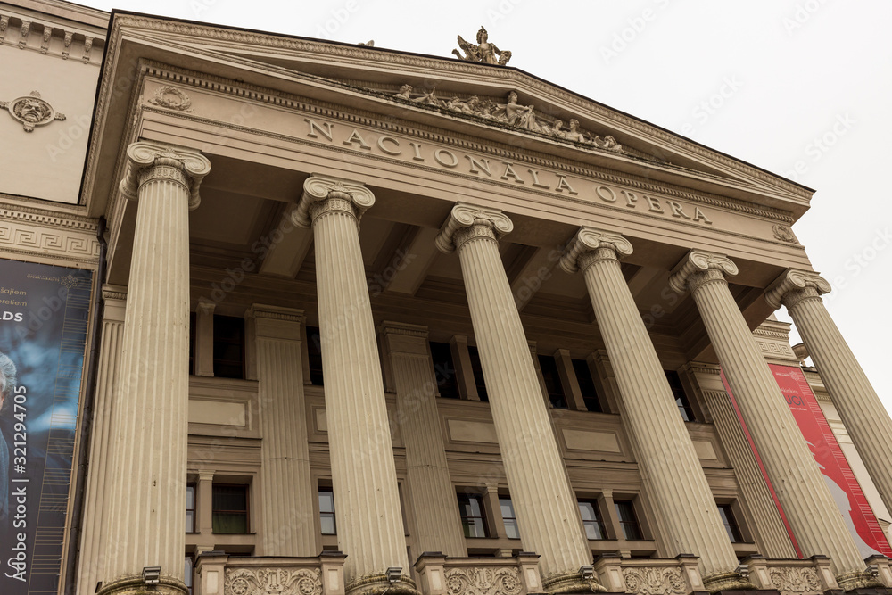 Riga, Latvia - November 20, 2019: Riga Opera House Riga, Latvia - November 20, 2019: Riga Opera House
