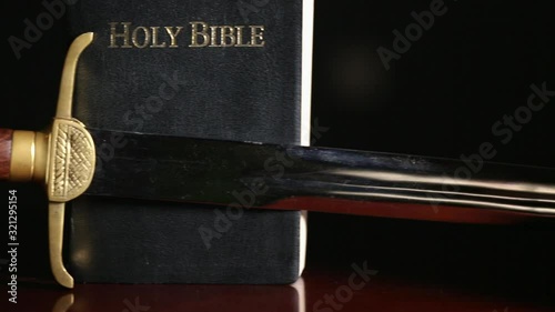 One Hundred Fifty Year Old Bible with Sword