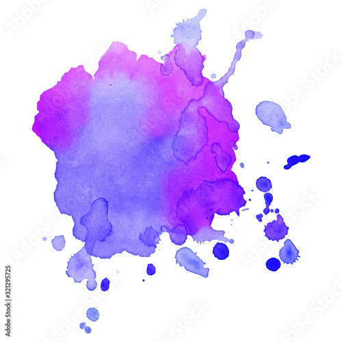 Watercolor brush paint paper texture vector isolated splash on white background for banner, poster, wallpaper.