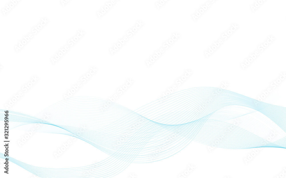 Blend abstract blue wave vector on white background illustration.