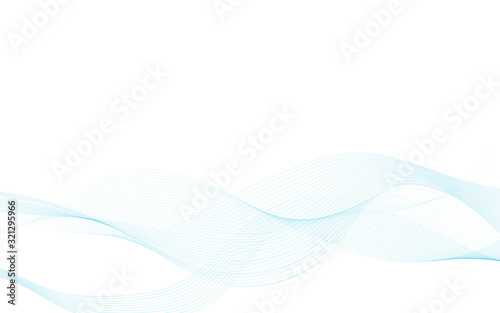 Blend abstract blue wave vector on white background illustration.