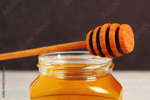 Jar of Honey with Honey Dipper