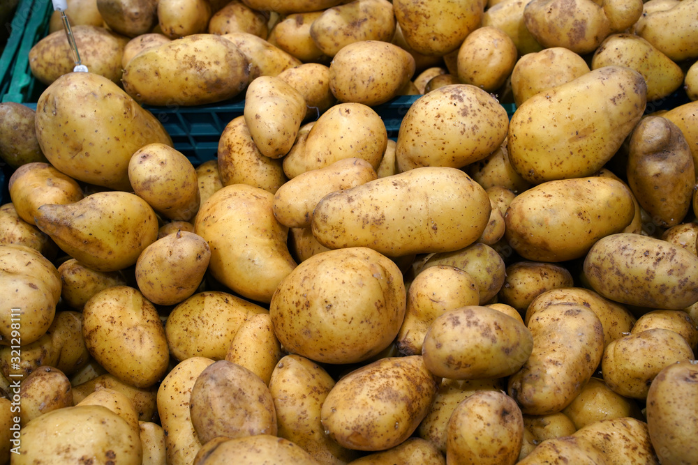 fresh potatoes at the market fresh potatoes at the market