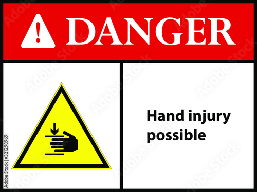  Possible hand injury, sign .Vector illustration.EPS 10