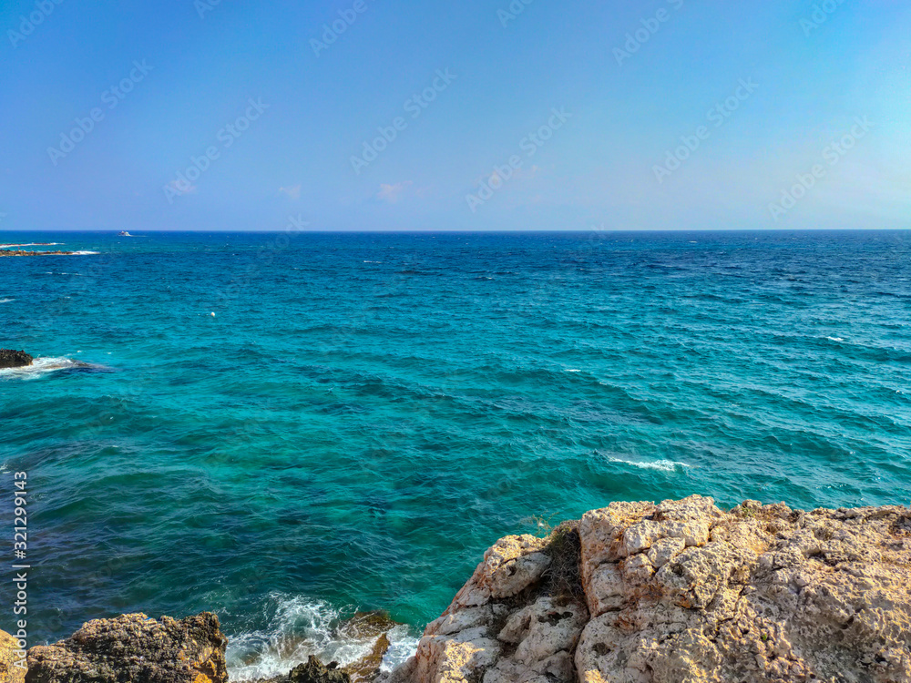 Mediterranean sea on Septermber in Cyprus