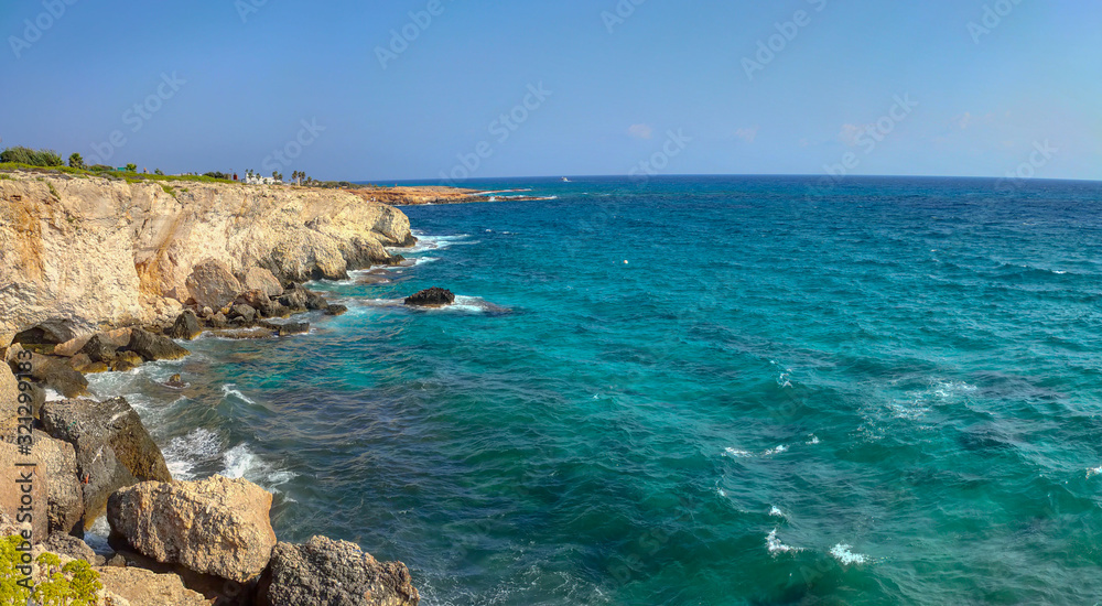 Rocky shore near Ayia Napa, Cyprus.