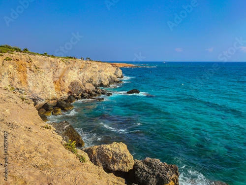 Rocky shore near Ayia Napa, Cyprus. © topolov_nick