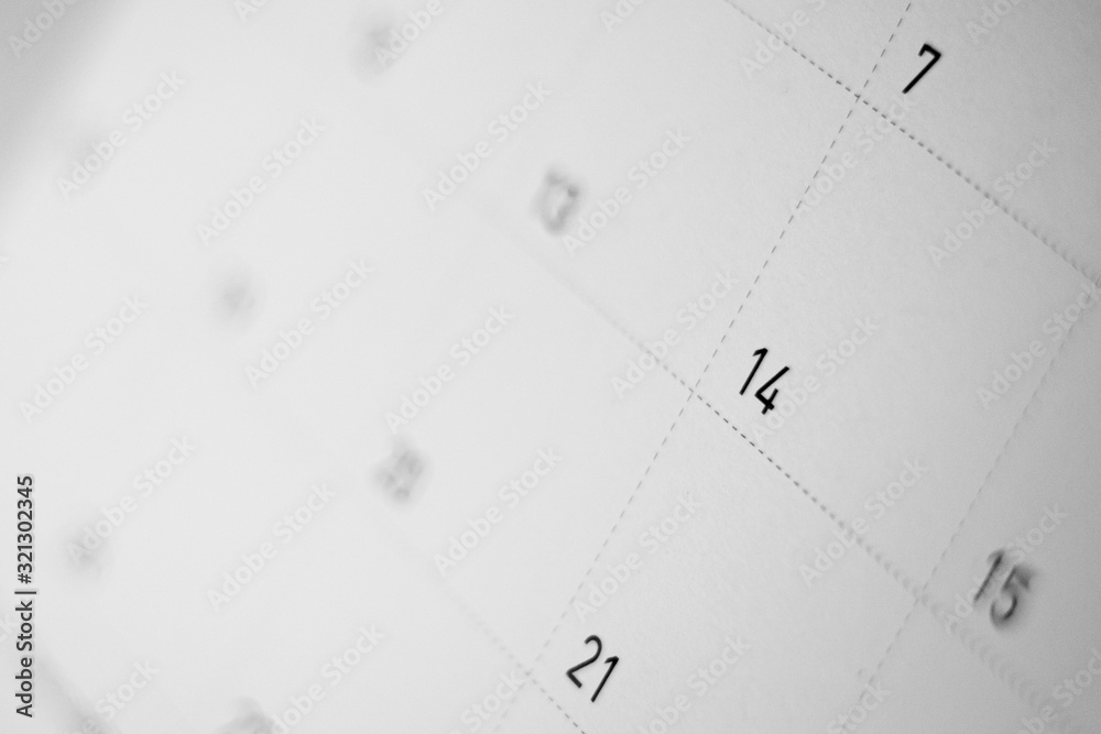 date of february 14 on the calendar. - Valentine's Day concept. date of february 14 on the calendar. - Valentine's Day concept.