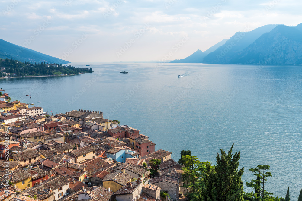 View over the Malcesine town and lake Garda from the Scaliger Castle, Lake Garda, Italy