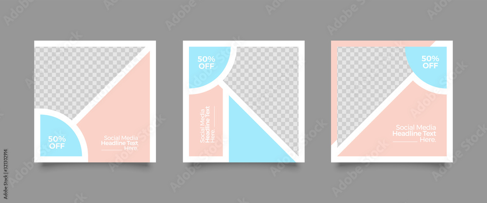 Set of Modern trendy covers idea. Editable simple info banner shop. Slides for app, web design digital style for social media pack. Square handpicked beauty posts, brochure layout design. pr promo