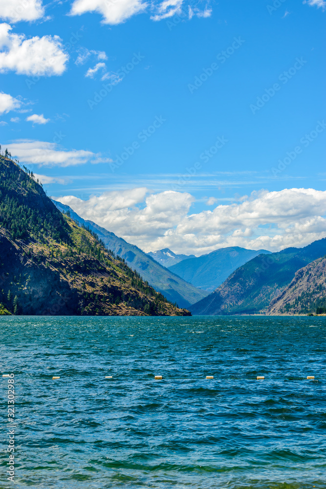 Majestic mountain lake in Canada. Seton Lake. Lillooet, Whistler, Vancouver area.