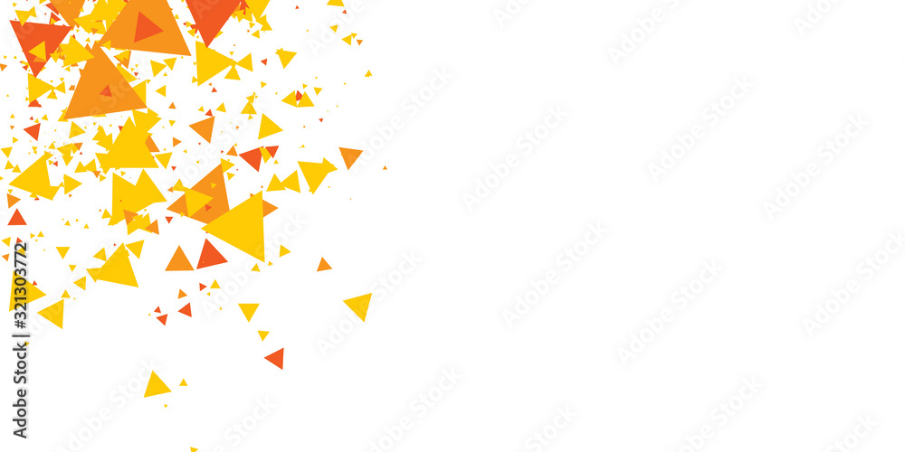 Plakat Geometric Triangle Orange Yellow and White Abstract Vector Background for Presentation Design.