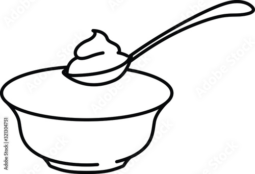 Yogurt with spoon icon