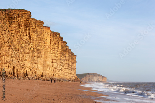 The dramatic cliffs at West Bay on the Dorset Jurassic coast photo