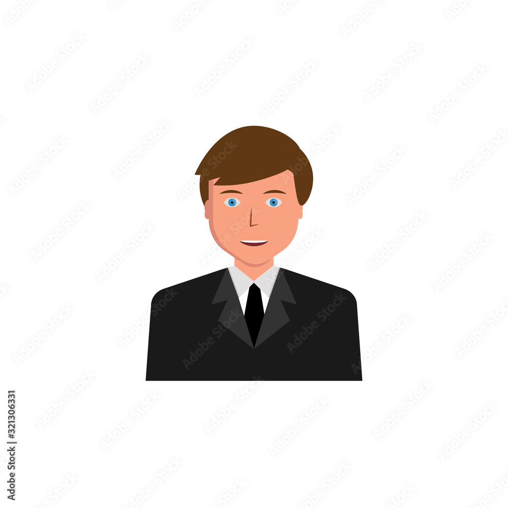 Businessman icon desing. Isolated flat illustration of businessman