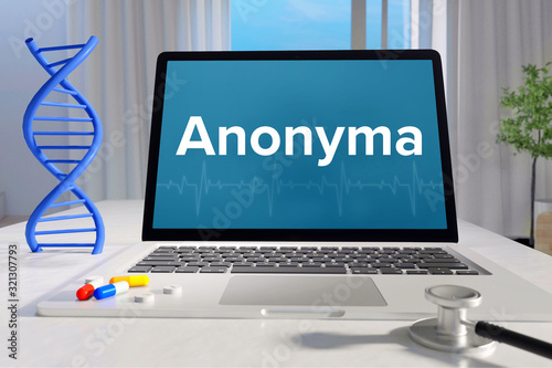 Anonyma – Medizin/Gesundheit. Computer im Büro mit Begriff auf dem Bildschirm. Arzt/Gesundheitswesen photo