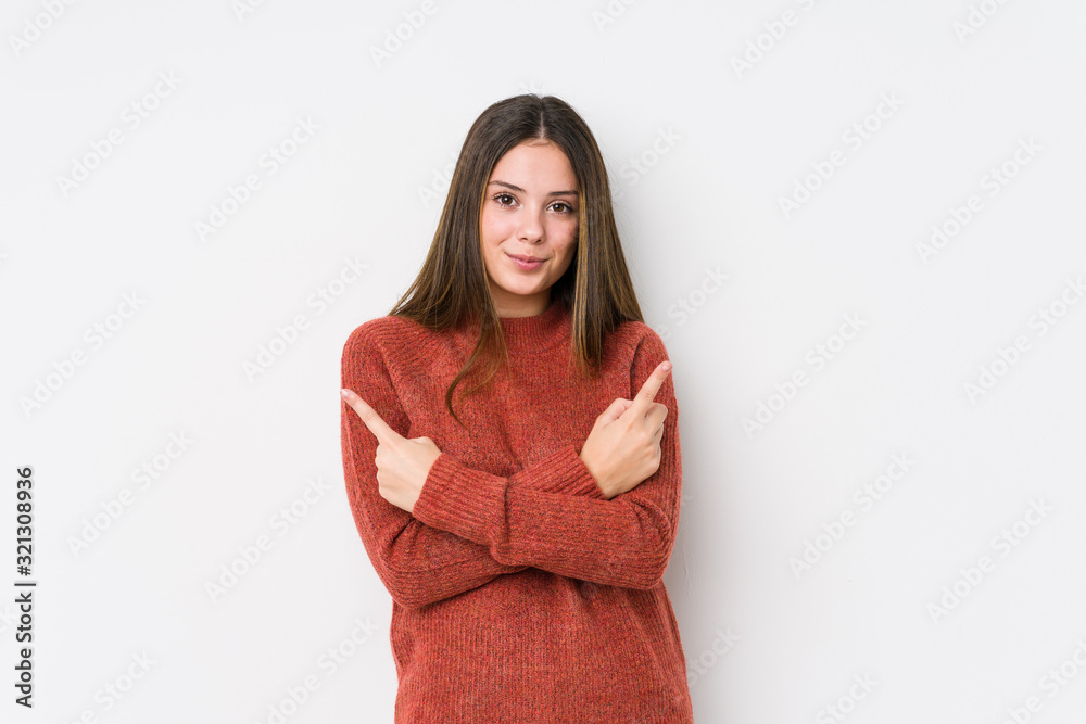 Young caucasian woman posing isolated Young caucasian woman posing isolated