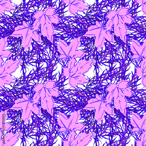 Wallpaper Mural Maple leaves, floral seamless pattern. Torontodigital.ca