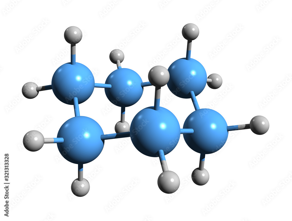 3D image of cyclohexane skeletal formula - molecular chemical structure ...