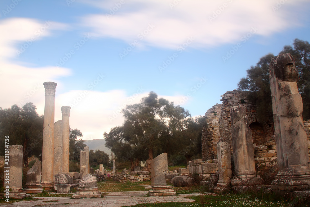 Ruined and restored castle at Iasos Turkey on the Aegean Sea near Bodrum