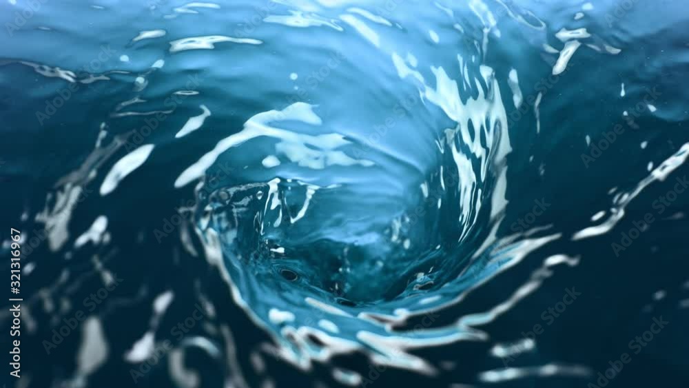Super slow motion of pouring water in twister shape. Filmed on high speed cinema camera, 1000 fps.
