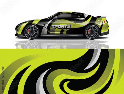 Sports car wrapping decal des
