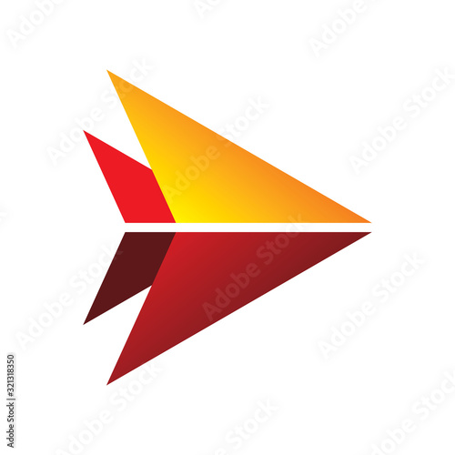red arrow triangle motion group logo design