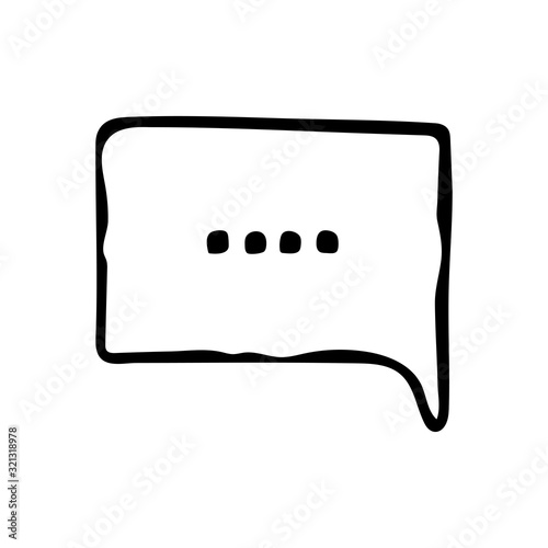 WebChat outline icon. Dialog text on white background photo