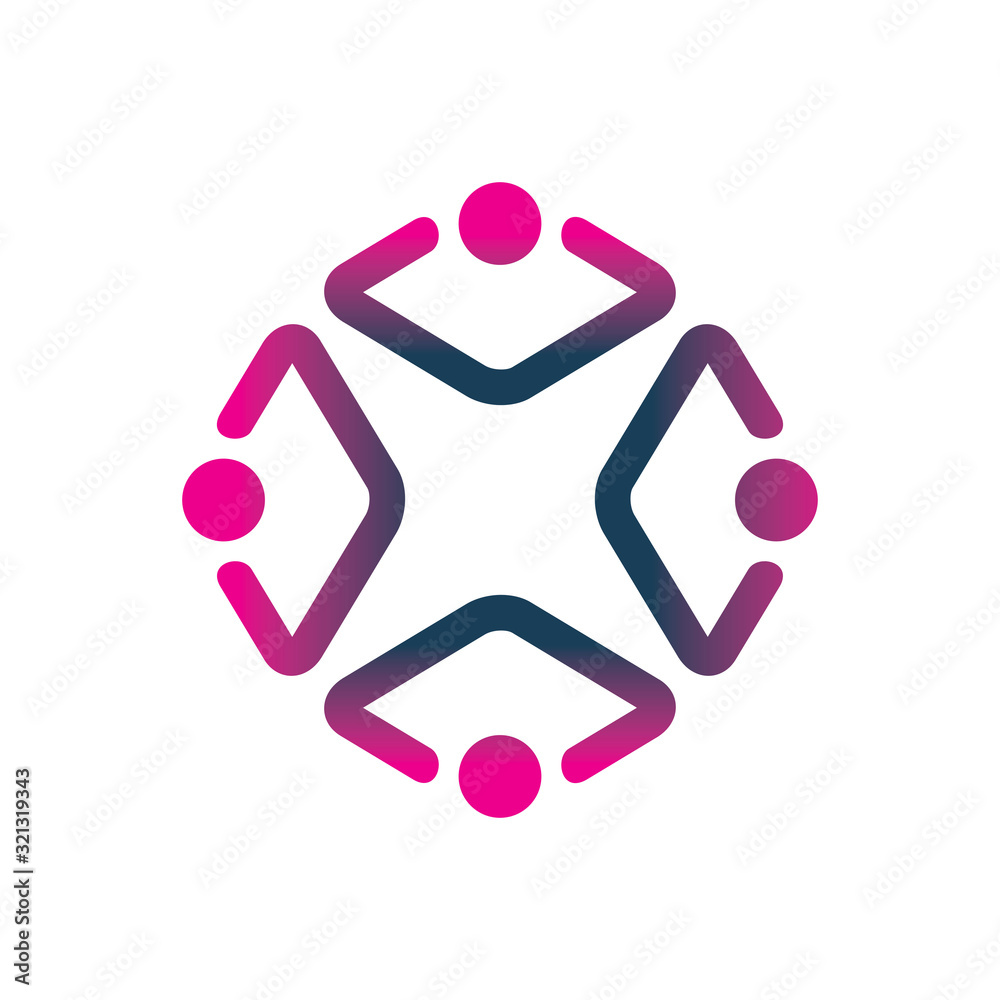 circle color star group people logo design circle color star group people logo design