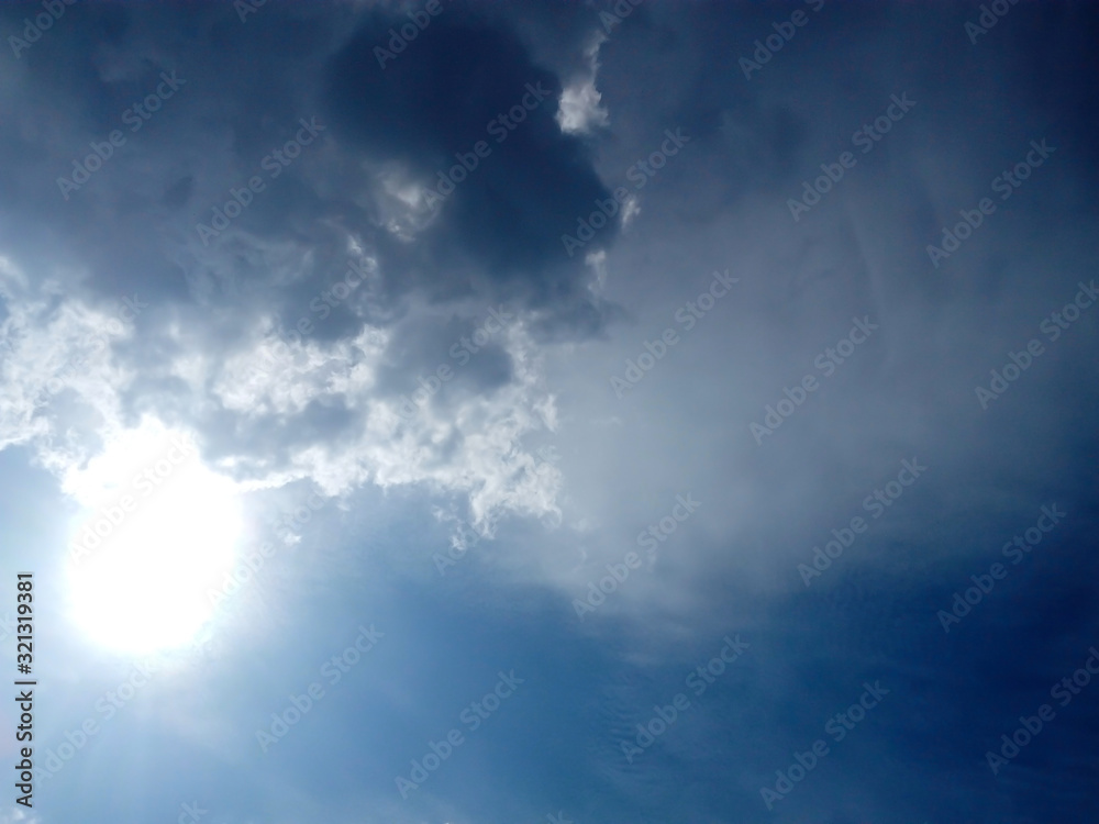 The background of the sky with white clouds The background of the sky with white clouds