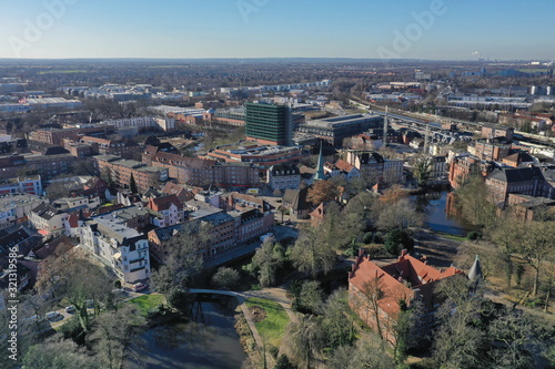 Bergedorf in Hamburg, Innenstadt aus der Luft