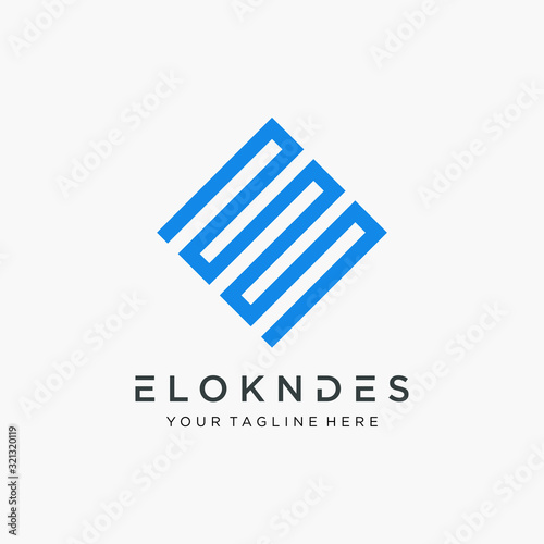 abstract Initial E logo design modern mono line concept. Vector design template elements for your application or corporate identity.- vector