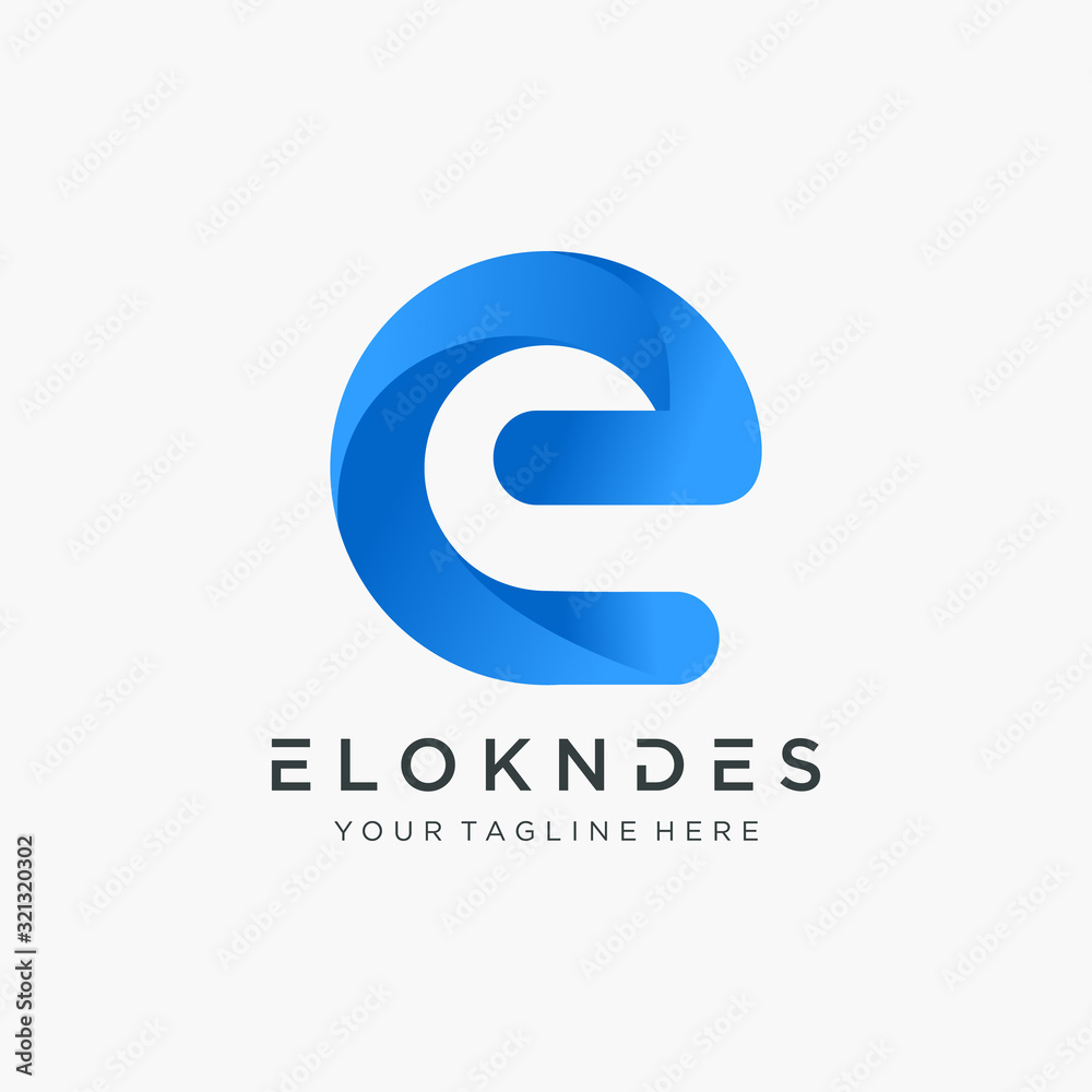 logo letter E logo design with ribbon swoosh wave. The logo can be used for business consulting and financial companies. Technology digital concept. - vector logo letter E logo design with ribbon swoosh wave. The logo can be used for business consulting and financial companies. Technology digital concept. - vector
