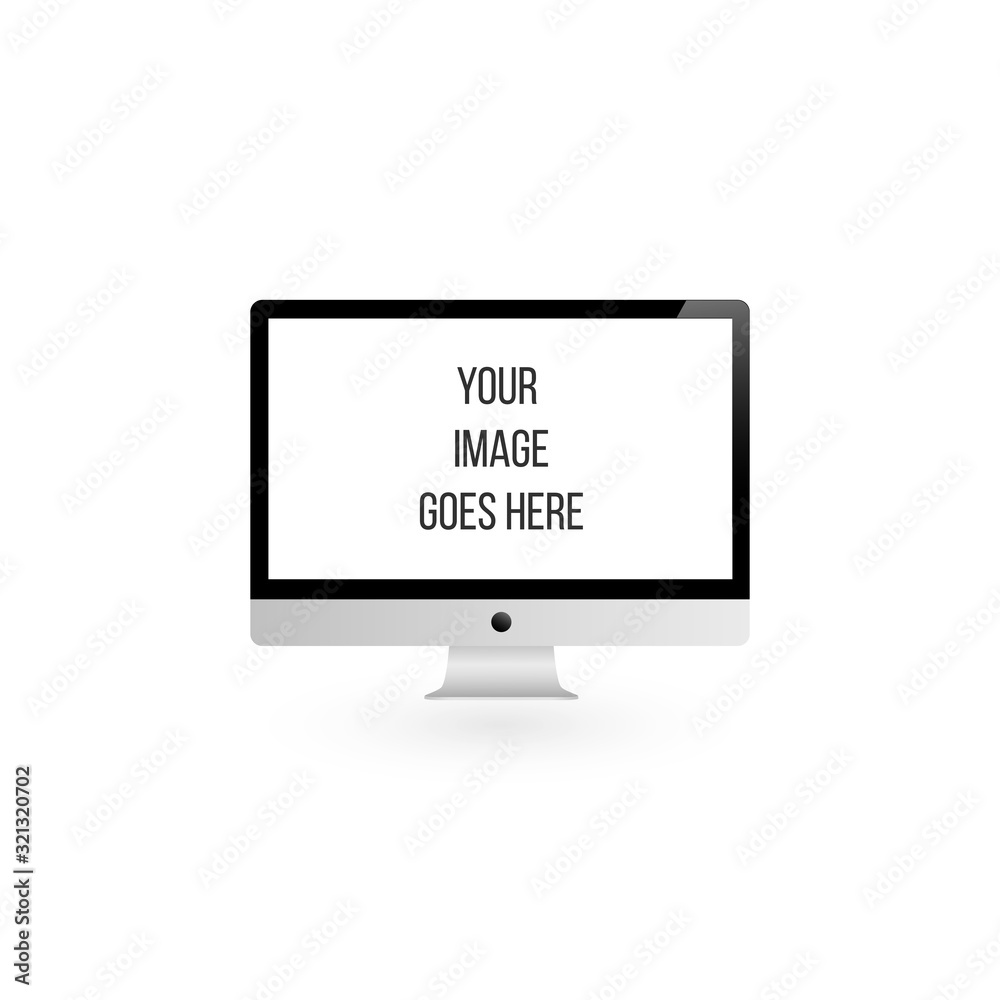 Display monitor computer vector mockup. Stock Vector illustration isolated on white background. Display monitor computer vector mockup. Stock Vector illustration isolated on white background.