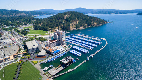 Fotografía Aerial Vista View of Lake Coeur d'alene, Idaho