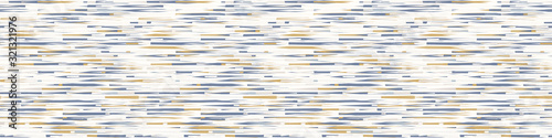 Grey french linen vector broken wave stripe border texture seamless pattern. Brush stroke grunge abstract banner background. Country farmhouse style textile. Irregular distressed wavy striped trim