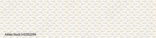 French damask shabby chic floral linen vector texture border background. Pretty seed flower banner seamless pattern. Hand drawn floral interior home decor ribbon trim. Classic rustic farmhouse style.