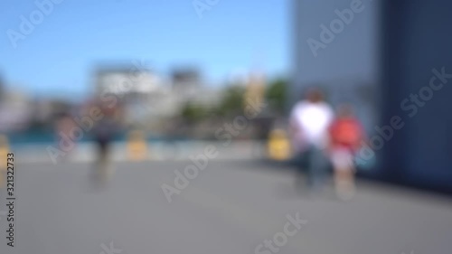 Wallpaper Mural Blurred video of Downtown Wellington City waterfront view in the capital of New Zealand; Slow motion Torontodigital.ca