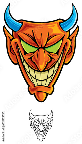 Devil head cartoon