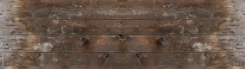 old brown rustic dark wooden texture - wood background panorama long banner