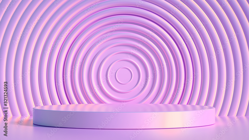 Fototapeta premium Elegant metal background with pedestal, podium and studio. 3d illustration, 3d rendering.