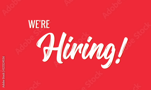 Hiring banner vector background. HR hire now job vacancy recruitment concept poster