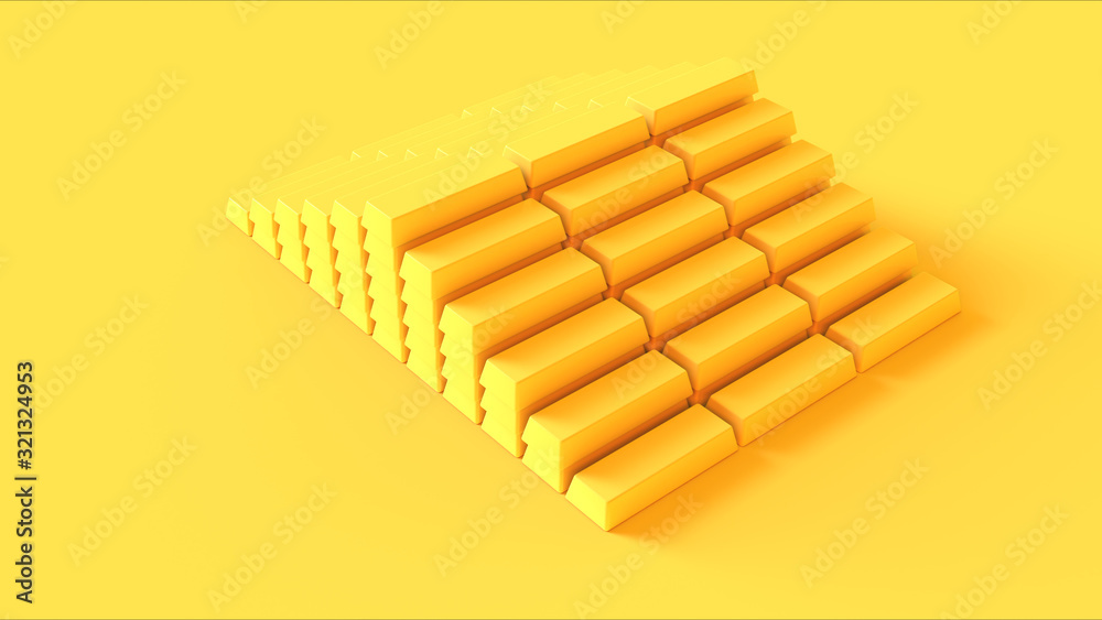 Yellow Gold Bar Stack 3d illustration 3d render Yellow Gold Bar Stack 3d illustration 3d render