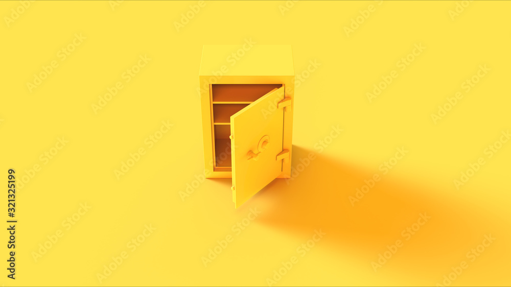 Yellow Traditional Safe 3d illustration 3d render Yellow Traditional Safe 3d illustration 3d render